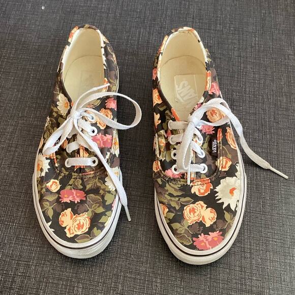 Vans Authentic Abstract Floral Demitsse Women's Classic Skate Shoes Size 7 - Picture 1 of 11